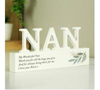 Personalised Memento Company Personalised Botanical Wooden Nan Ornament