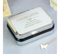 Personalised Memento Company Personalised Box and Butterfly Necklace