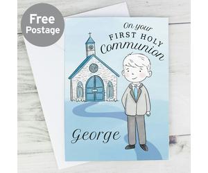 Personalised Memento Company Personalised Boys First Holy Communion Card