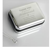 Personalised Memento Company Personalised Bridesmaid Box and Sterling Silver Heart Necklace