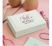 Personalised Memento Company Personalised Butterfly Initial Wooden Jewellery Box