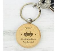 Personalised Memento Company Personalised 'Car Motif' Wooden Keyring