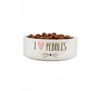 Personalised Memento Company Personalised Cat Features 14cm Medium White Pet Bowl Personalised Memento Company White