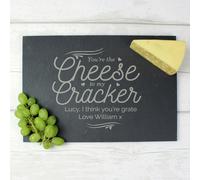 Personalised Memento Company Personalised Cheese To My Cracker Slate Cheese Board