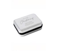 Personalised Memento Company Personalised Christening Necklace Box in Silver Personalised Memento Company Silver