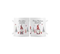 Personalised Memento Company Personalised Christmas Gonk Pattern Mug in White Personalised Memento Company White