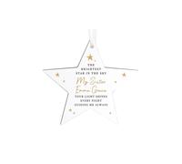 Personalised Memento Company Personalised Christmas Memorial Star Ornament in White Personalised Memento Company White