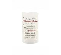 Personalised Memento Company Personalised Christmas Season Memorial LED Candle in White Personalised Memento Company White