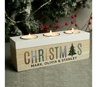 Personalised Memento Company Personalised Christmas Tree Triple Tea Light Box