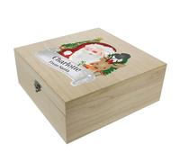 Personalised Memento Company Personalised Colourful Santa Large Wooden Christmas Eve Box