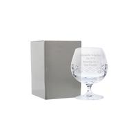 Personalised Memento Company Personalised Cut Crystal Small Brandy Glass in Clear Personalised Memento Company Clear