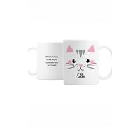Personalised Memento Company Personalised Cute Cat Face Mug in White Personalised Memento Company White