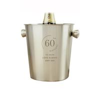 Personalised Memento Company Personalised Date Stainless Steel Ice Bucket in Silver Personalised Memento Company Silver