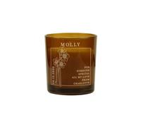 Personalised Memento Company Personalised December Birth Flower Amber Glass Candle Personalised Memento Company Amber
