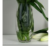 Personalised Memento Company Personalised December Birth Flower Bullet Vase
