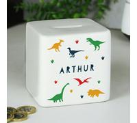 Personalised Memento Company Personalised Dinosaur Ceramic Square Money Box
