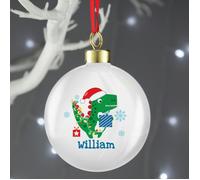 Personalised Memento Company Personalised Dinosaur 'Have a Roarsome Christmas' Bauble