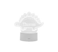 Personalised Memento Company Personalised Dinosaur LED Colour Changing Night Light in Clear Personalised Memento Company Clear