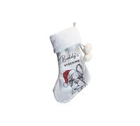 Personalised Memento Company Personalised Dog Breed Christmas Stocking in Grey Personalised Memento Company Grey