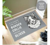 Personalised Memento Company Personalised Dog Breed Food Mat - Grey