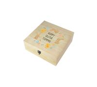 Personalised Memento Company Personalised Easter Bunny Wooden Treat Box in Light Brown Personalised Memento Company Light Brown