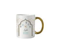 Personalised Memento Company Personalised Eid & Ramadan Gold Handled Mug in White Personalised Memento Company White