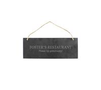 Personalised Memento Company Personalised Engraved Hanging Slate Plaque in Black Personalised Memento Company Black
