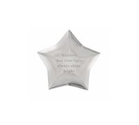Personalised Memento Company Personalised Engraved Star Trinket Box in Metallic Silver Personalised Memento Company Metallic Silver