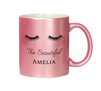 Personalised Memento Company Personalised Eyelashes Pink Glitter Mug