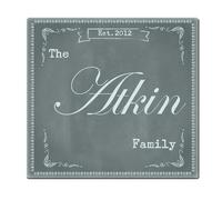 Personalised Memento Company Personalised Family Chalk Glass Chopping Board/Worktop Saver