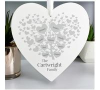 Personalised Memento Company Personalised Family Tree Large Wooden Heart