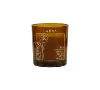 Personalised Memento Company Personalised February Birth Flower Amber Glass Candle Personalised Memento Company Amber