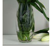Personalised Memento Company Personalised February Birth Flower Bullet Vase