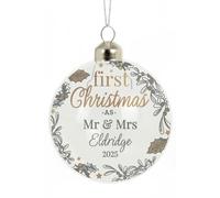 Personalised Memento Company Personalised First Christmas As... Glass Bauble in Clear Personalised Memento Company Clear