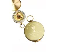 Personalised Memento Company Personalised First Holy Communion Compass in Gold Personalised Memento Company Gold