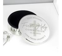 Personalised Memento Company Personalised First Holy Communion Round Trinket Box