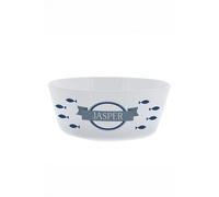 Personalised Memento Company Personalised Fish Plastic Cat Bowl in White Personalised Memento Company White