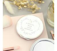 Personalised Memento Company Personalised Floral Heart Compact Mirror