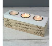 Personalised Memento Company Personalised Floral Triple Tea Light Box