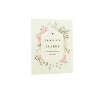 Personalised Memento Company Personalised Floral Watercolour Wedding Planner in Off-White Personalised Memento Company Off-White