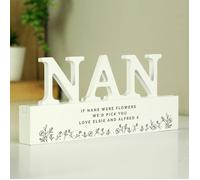 Personalised Memento Company Personalised Floral Wooden Nan Ornament