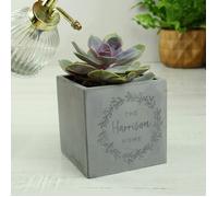Personalised Memento Company Personalised Floral Wreath Concrete Plant Pot