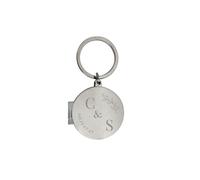 Personalised Memento Company Personalised Foliage Couples Photo Keyring in Metallic Silver Personalised Memento Company Metallic Silver