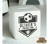 Personalised Memento Company Personalised Football Badge Ceramic Square Money Box