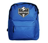 Personalised Memento Company Personalised Football Blue Backpack