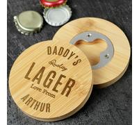 Personalised Memento Company Personalised Free Text Bamboo Bottle Opener Coaster