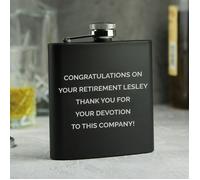 Personalised Memento Company Personalised Free Text Black Hip Flask