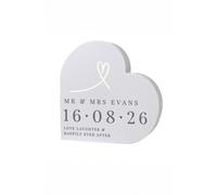 Personalised Memento Company Personalised Free Text Free Standing Heart Ornament in Grey Personalised Memento Company Grey