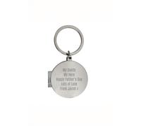 Personalised Memento Company Personalised Free Text Round Photo keyring in Silver Personalised Memento Company Silver