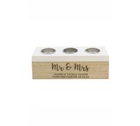 Personalised Memento Company Personalised Free Text Triple Tea Light Box in Brown Personalised Memento Company Brown